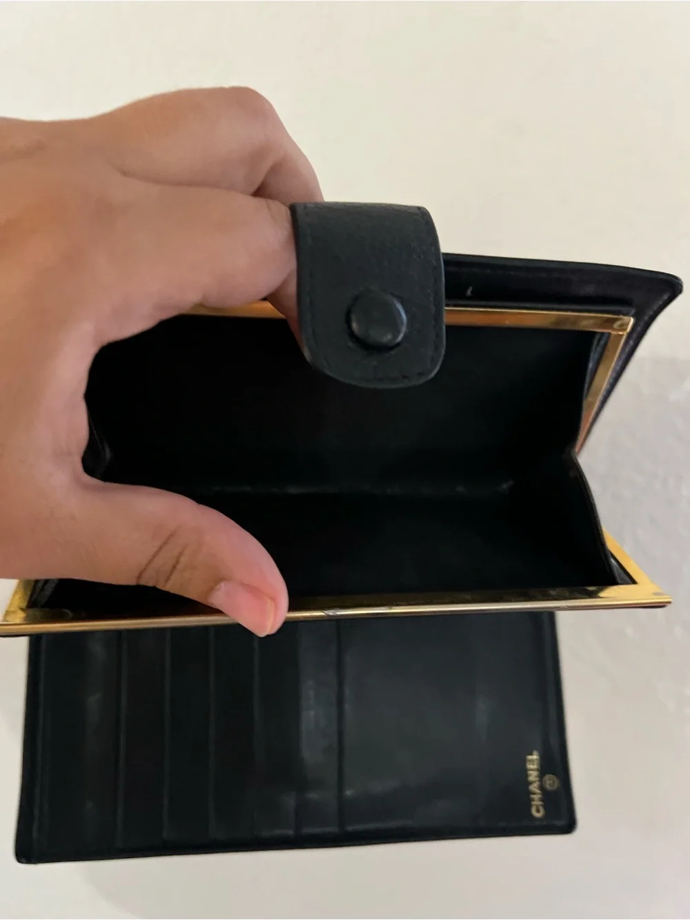 CHANEL Black Caviar Leather Continental Wallet vintage